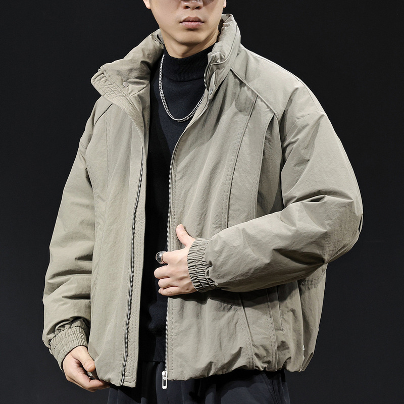 American-Style White Duck down Stand-Collar Jacket for Men, Winter 2026 New Thickened Warm Men's Trendy Brand Autumn and Winter Coat, Large Size