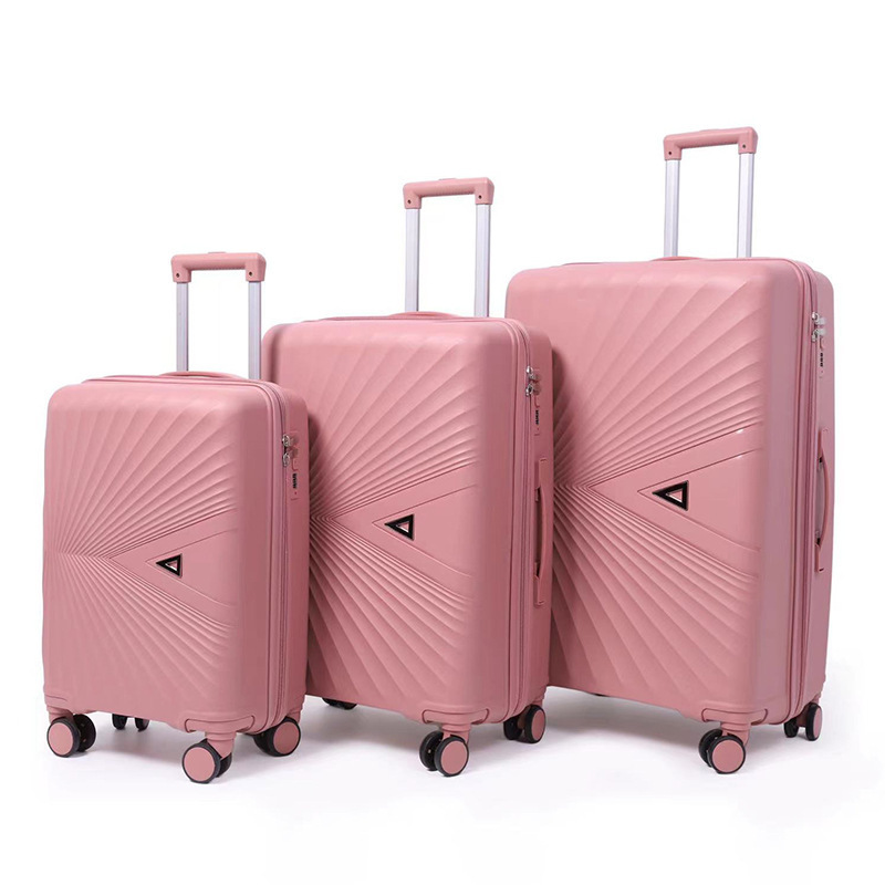 Cross-Border Pp Hard-Shell Luggage Set 20.24.28 Three-Piece Set Trolley Suitcase in Stock Travel Suitcase Four-Piece Set Urban Minimalist Style