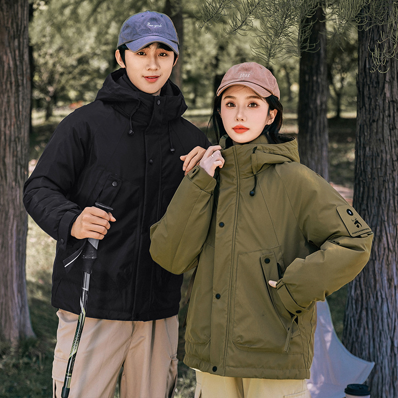 Comercio exterior chaqueta de algodón mujer 2025 invierno nuevo trabajo chaqueta de algodón chaqueta pareja corta suelta al aire libre chaqueta de asalto image 4