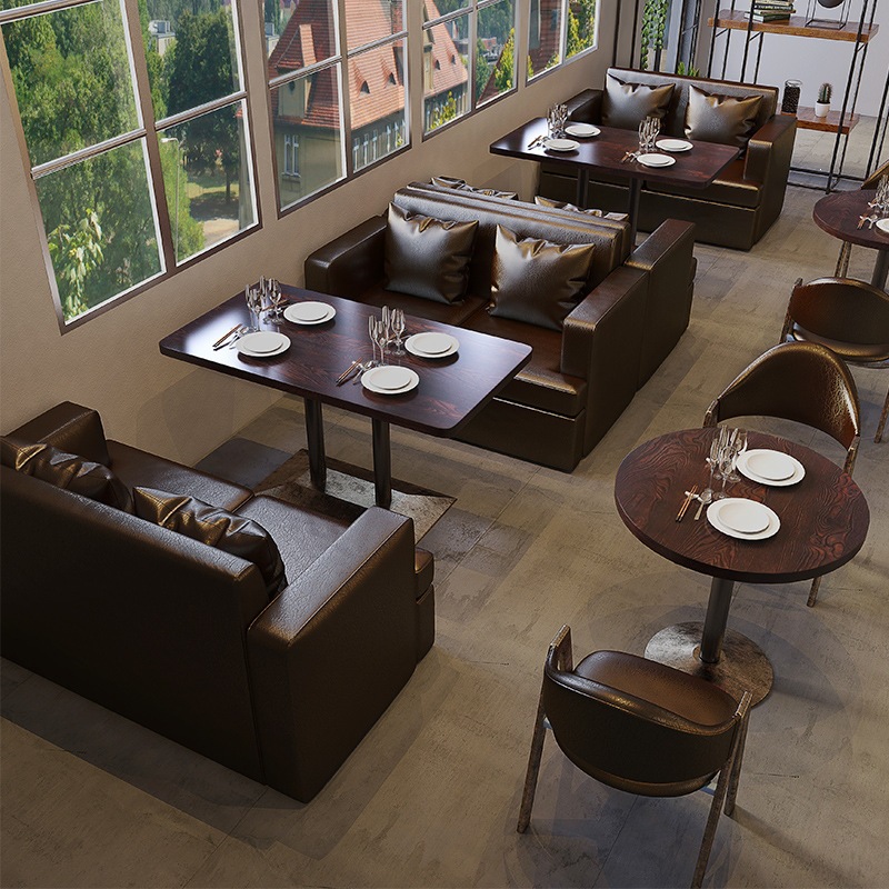 Cafe table and chair set, themed western restaurant, bar, lounge table and chairs, burger and beverage shop, milk tea shop, booth seating, sofa