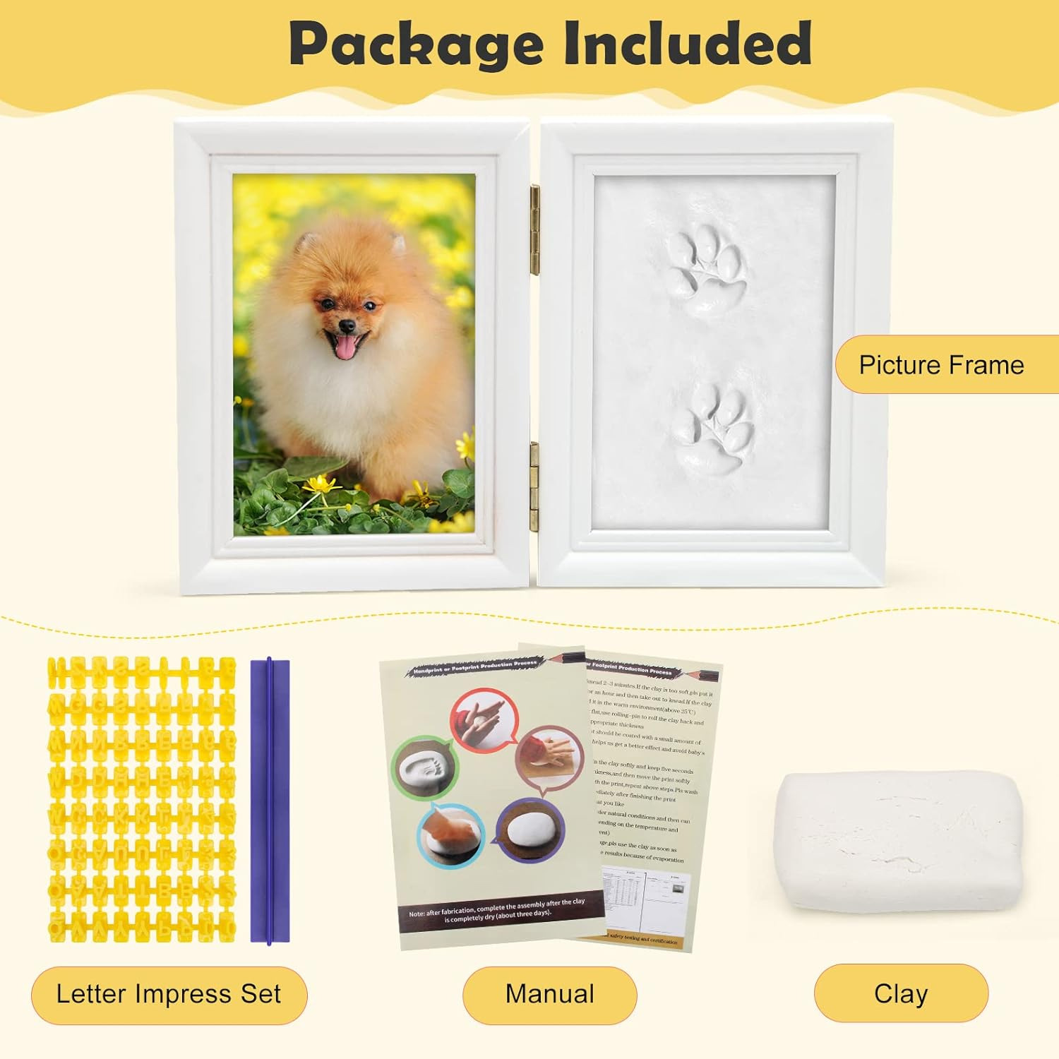 Pet garra inkpad perro impresión de la pata del gato impresión DIY inkpad a prueba de polvo de madera maciza marco de fotos Mesa conmemorativa