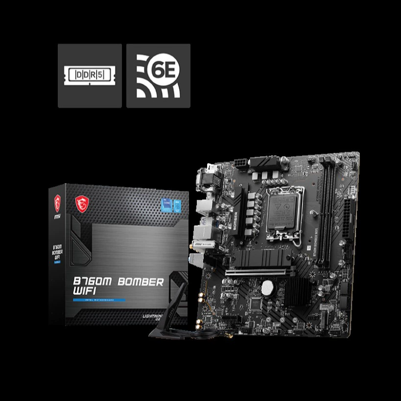 Материнская плата (MSI) B760M Bomber WiFi D5 — LGA1700, DDR5, Wi‑Fi 6E