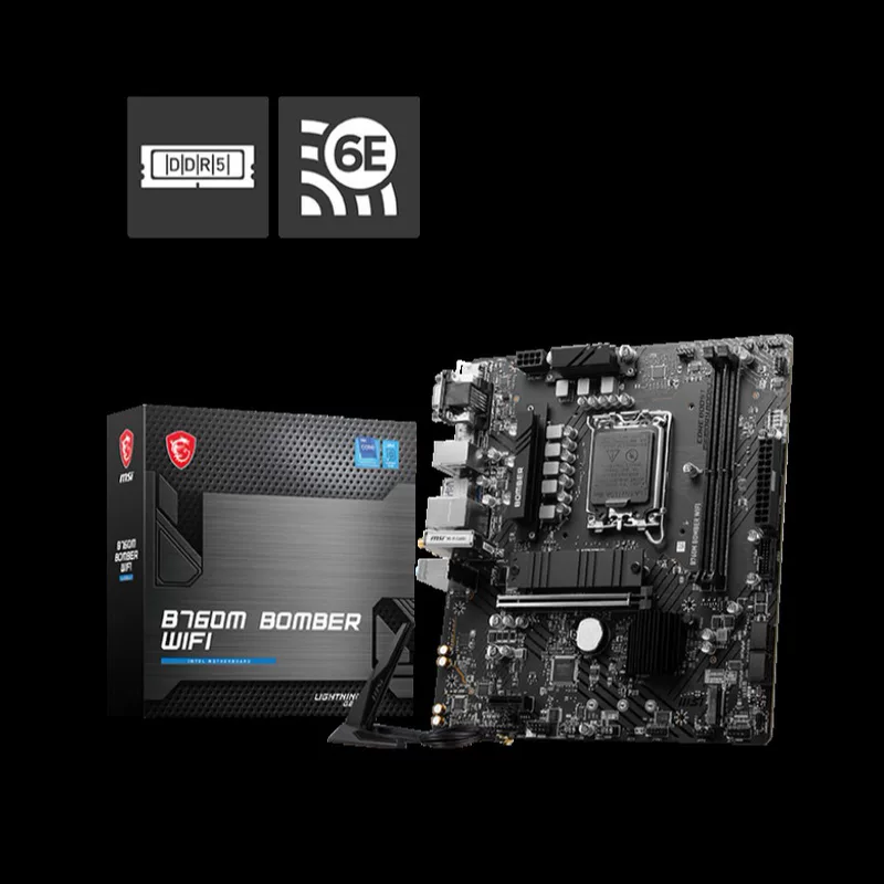 Материнская плата (MSI) B760M Bomber WiFi D5 — LGA1700, DDR5, Wi‑Fi 6E
