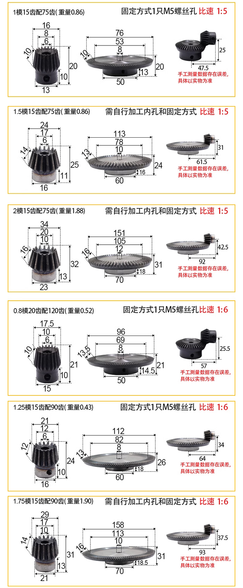 Manufacturer Supplies High-Precision 45-to-1 Ratio Spur Gears # Gear 1 Module, 1.5 Module, 2 Module, 2.5 Module Bevel Gears Custom-Made