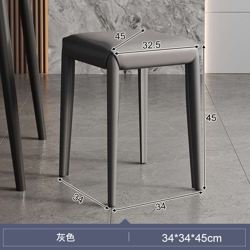 Silla de comedor de cuero silla simple mesa de comedor y silla 2023 Nuevo Hogar mesa de comedor taburete Luz de lujo de alta calidad Silla de estilo crema