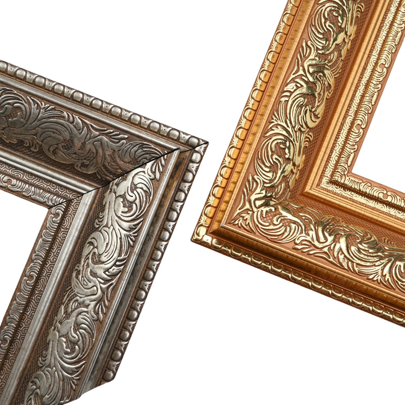 10 cm patrón europeo PS líneas espumadas pintadas a mano murales marcos de oro marcos de plata de resina decorativa