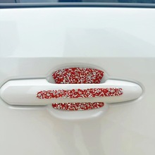 跨境热销新款混色镶钻汽车拉手贴门碗贴防刮花混粉个性车身装饰贴