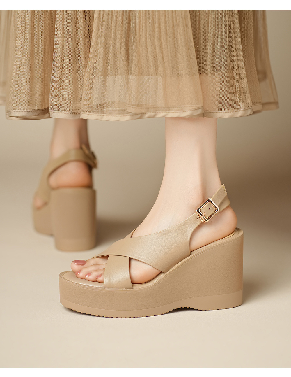 Sandal cao gót nữ hở mũi quai ngang đế xuồng gót 9 cm — đen chi tiết 10