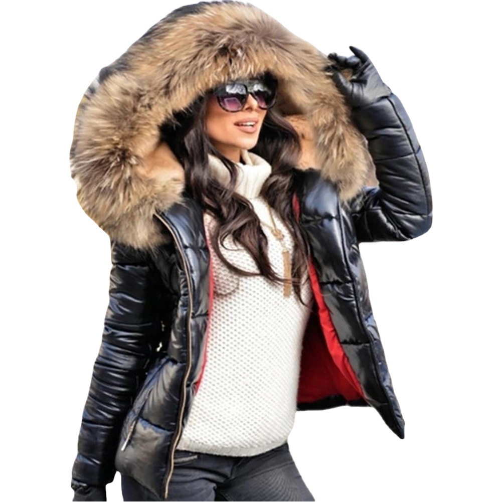Chaqueta acolchada de algodón para mujer, estilo europeo y americano, nueva colección otoño-invierno 2026, corta con capucha, talla grande.