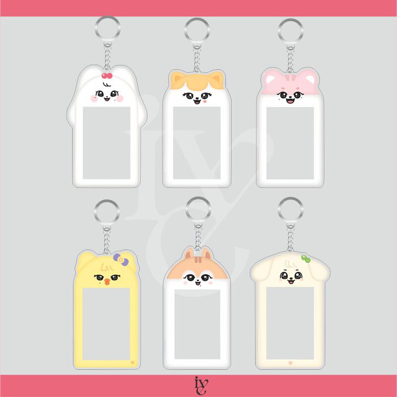 IVE Cartoon Card Photo Frame Keychain Love Bean Small Card Storage Pendant Jewelry Star Peripheral Star Small Card