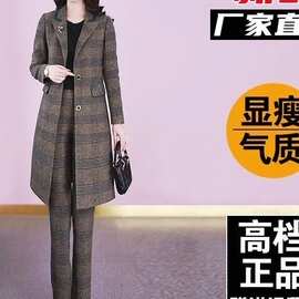 洋气毛呢外套2025秋冬新款宽松小个子大码气质毛呢子外套潮
