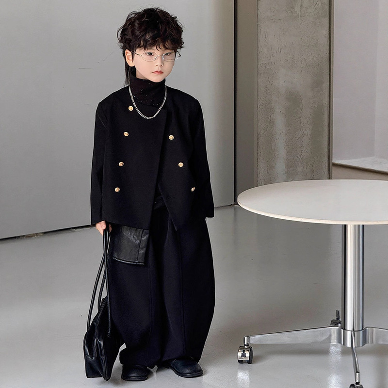 Children's Suit Set 2026 Spring and Autumn Casual Small Suit in Chanel Style Flower Boy Boy's Formal Wear Boys' Performance Outfit