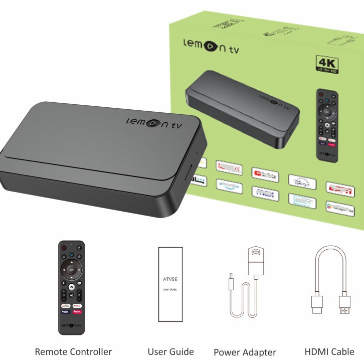 Network Set-Top Box Allwinner H313 Foreign Trade Tv Box 4K Wifi6 Android Tv Box Atv Version Lemon