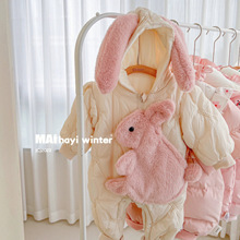 婴儿衣服 新生儿连体衣 冬季加厚加绒外出服 宝宝羽绒服 衣拉拉