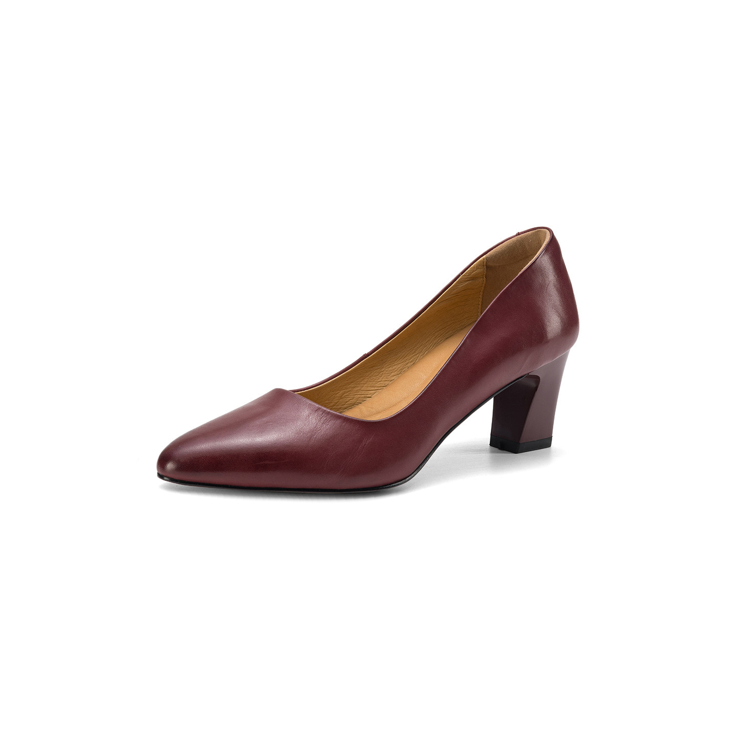 Giày cao gót nữ mũi nhọn da bò 6 cm, cổ thấp, phong cách công sở đơn giản — đen chi tiết 24