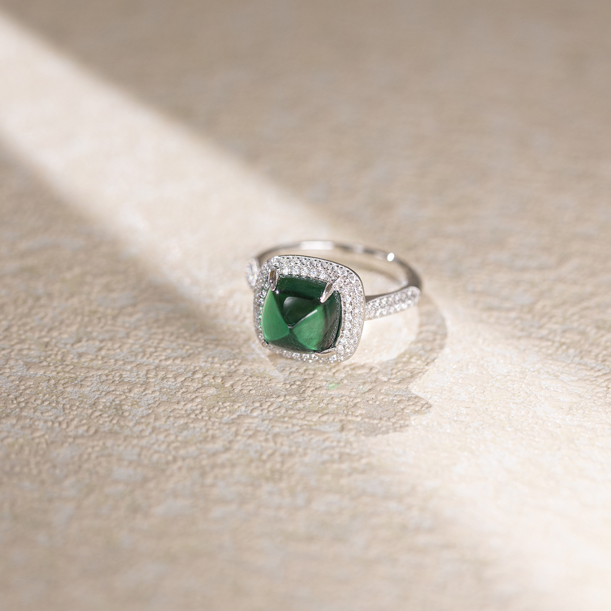 S925 all-over silver Douyin hot sale 9*9m laboratory-grown m emerald…