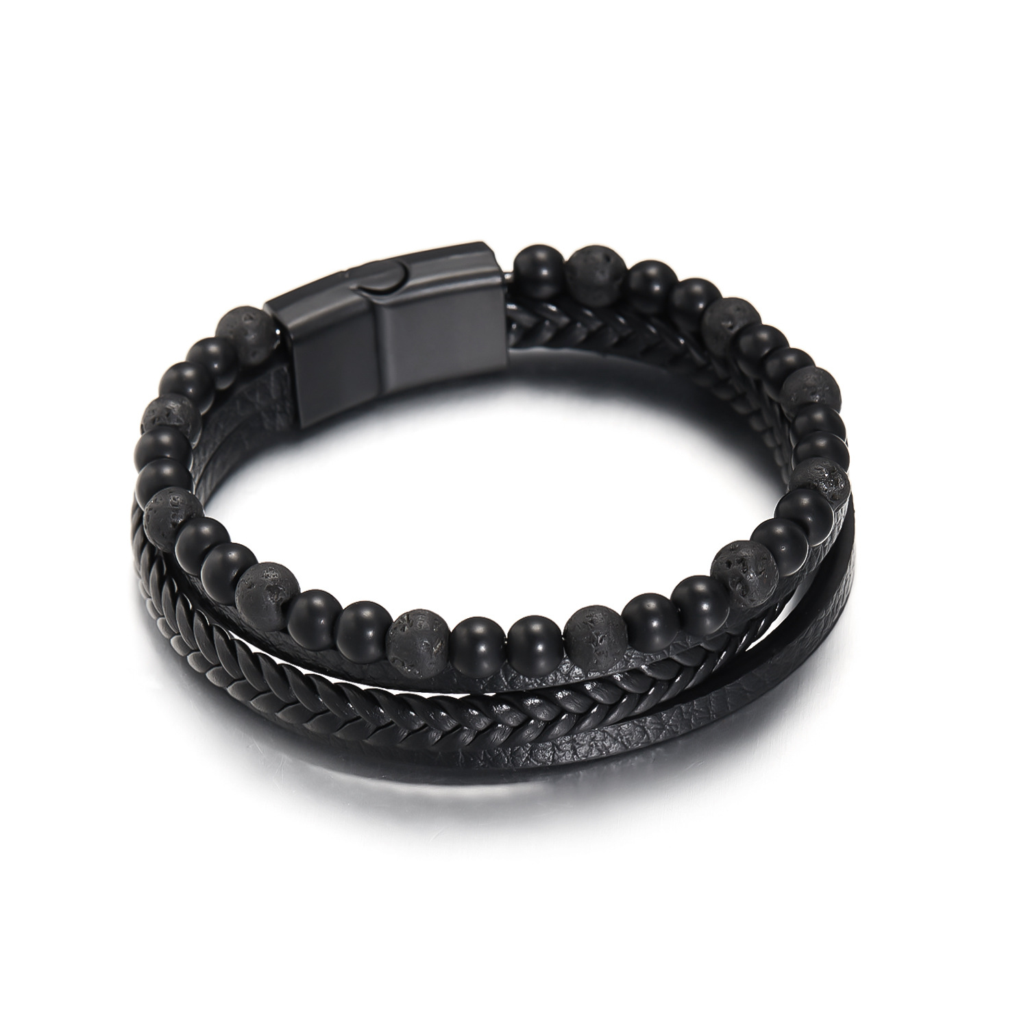30g Weight Bracelets Classification 1 Piece Quantity Daily, Street Occasion Pu Leather Material Geometric Pattern Men's Gender Braid Design Retro Style Retro Geometric Pu Leather Braid Men's Bracelets Men Cuff & Bangle 7