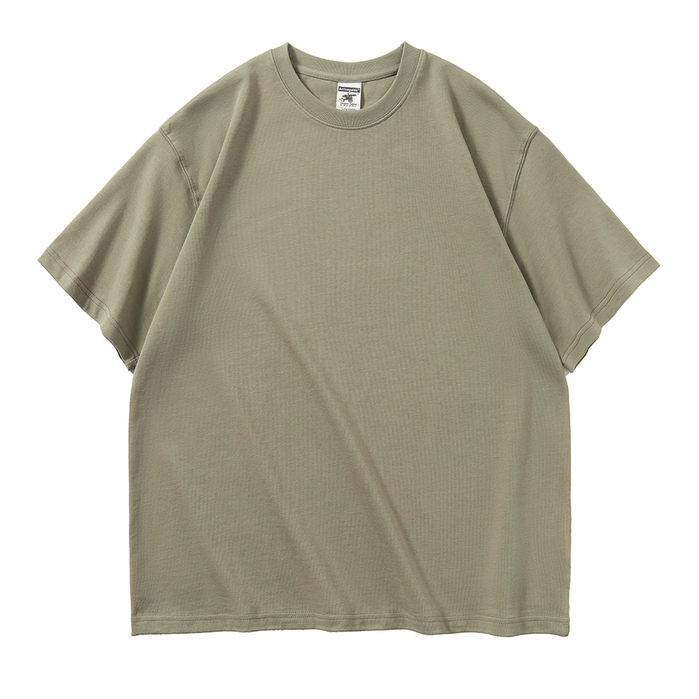 メンズ夏のAG280gマーク沁男士重ポンド丸襟tシャツ純綿純色潮男半袖男プリントt