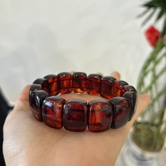 血药珀血丝珀手串手排手链复古山水琥珀蜜蜡直播爆款现货厂家直供