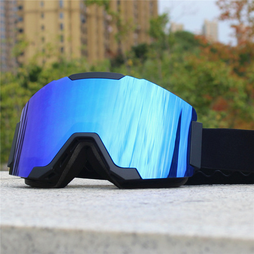 Magnetic Ski Goggles, Cylindrical Ski Goggles, Dual-Layer Anti-Fog Ski Goggles for Men and Women, Single and Dual-Panoramic Outdoor Skiing and Snowboarding Sunglasses and Eyewear Equipment