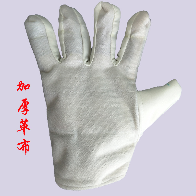 厂家直供劳保耐磨帆布工作工业白革手套机械电焊劳动工地劳保用品