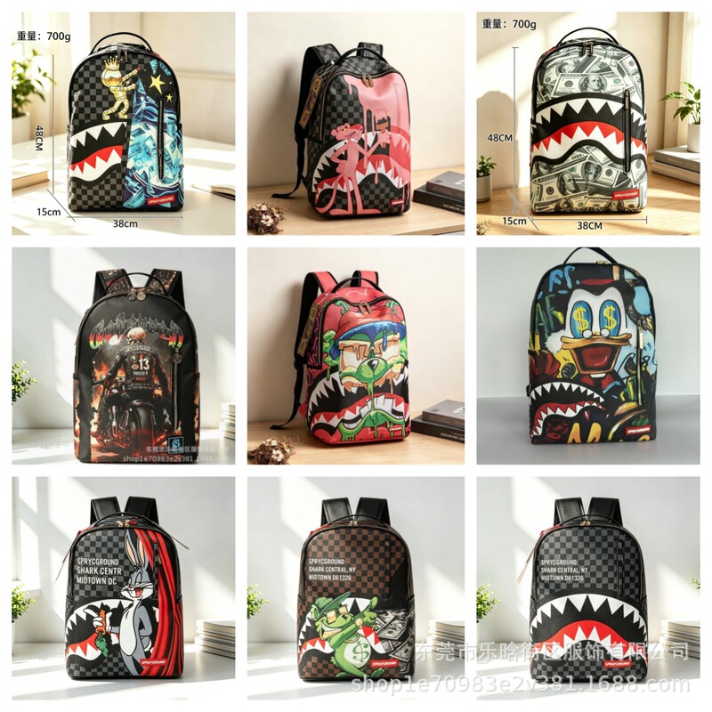 2026SS Shark Backpack: Casual Street Style Double-Shoulder Skateboard Collection. Shark Backpack for Casual Travel 2026SS Shark Backpack: Casual Street Style Double-Shoulder Skateboard Collection. Shark Backpack for Casual Travel