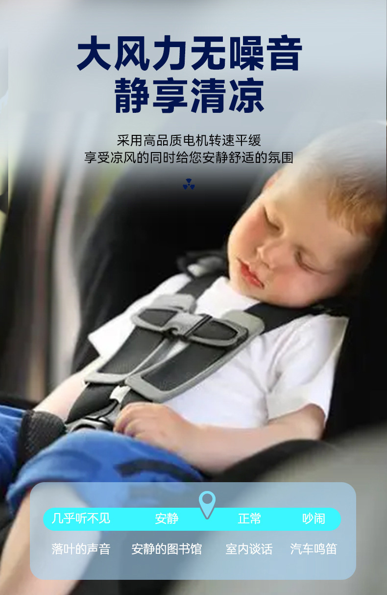 Car Fan for Large Trucks 24V 12V Cooling Small Vans Dual-Head Powerful Car Electric Fan USB