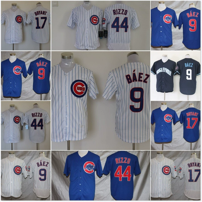 Тренировочная бейсбольная форма Chicago Cubs 9 # 17 # 44 спортивная рубашка со свободными пуговицами и рукавами Т