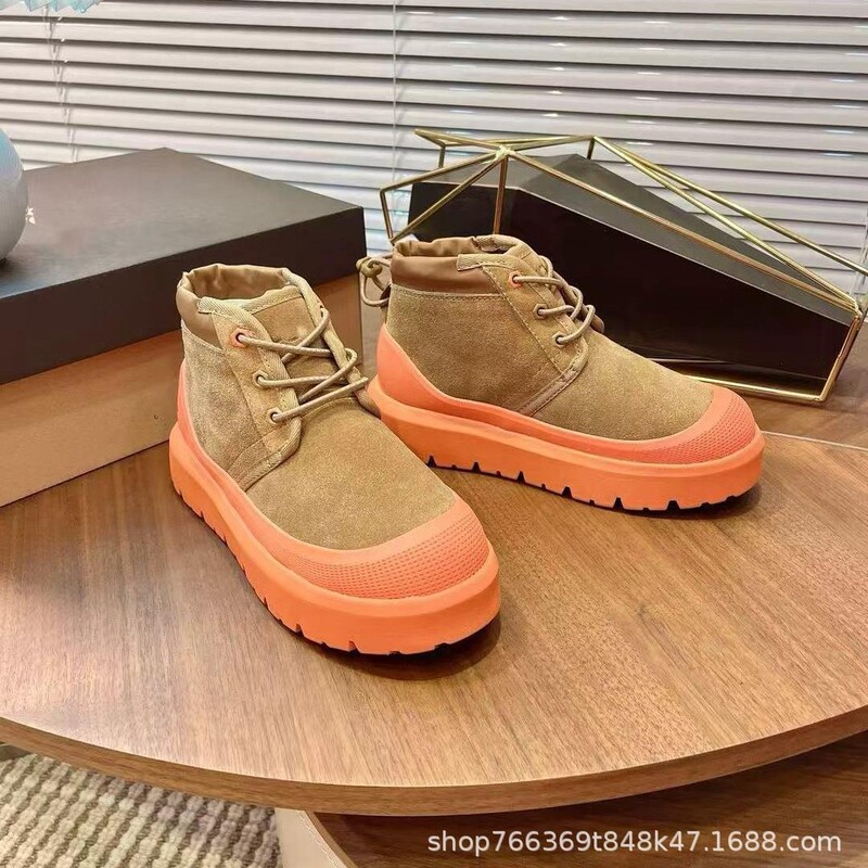 Winter Tasman Cotton Shoes Wang Yibo's Same Style High-Top Snow Boots Lace-Up Waterproof Men's and Women's Same Style Short Boots Snow Boots