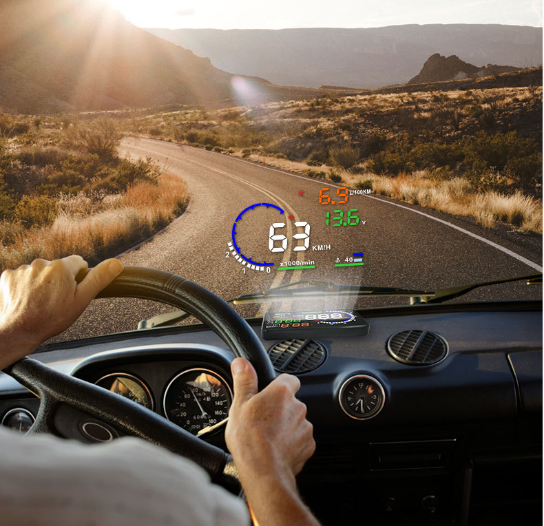 Weiying Intelligent Hud Head-Up Display A8 Car Obd Projector High-Definition Speedometer Multi-Function Universal