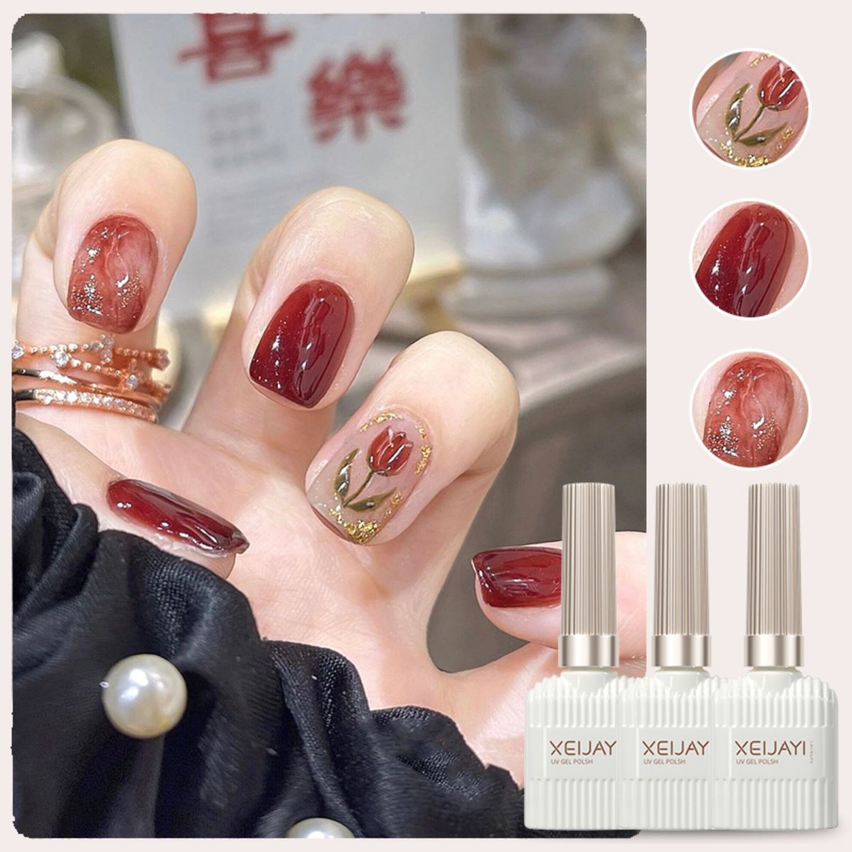 Juego de Esmalte Gel UV para Uñas de 3 Colores para Navidad y Salón de Uñas