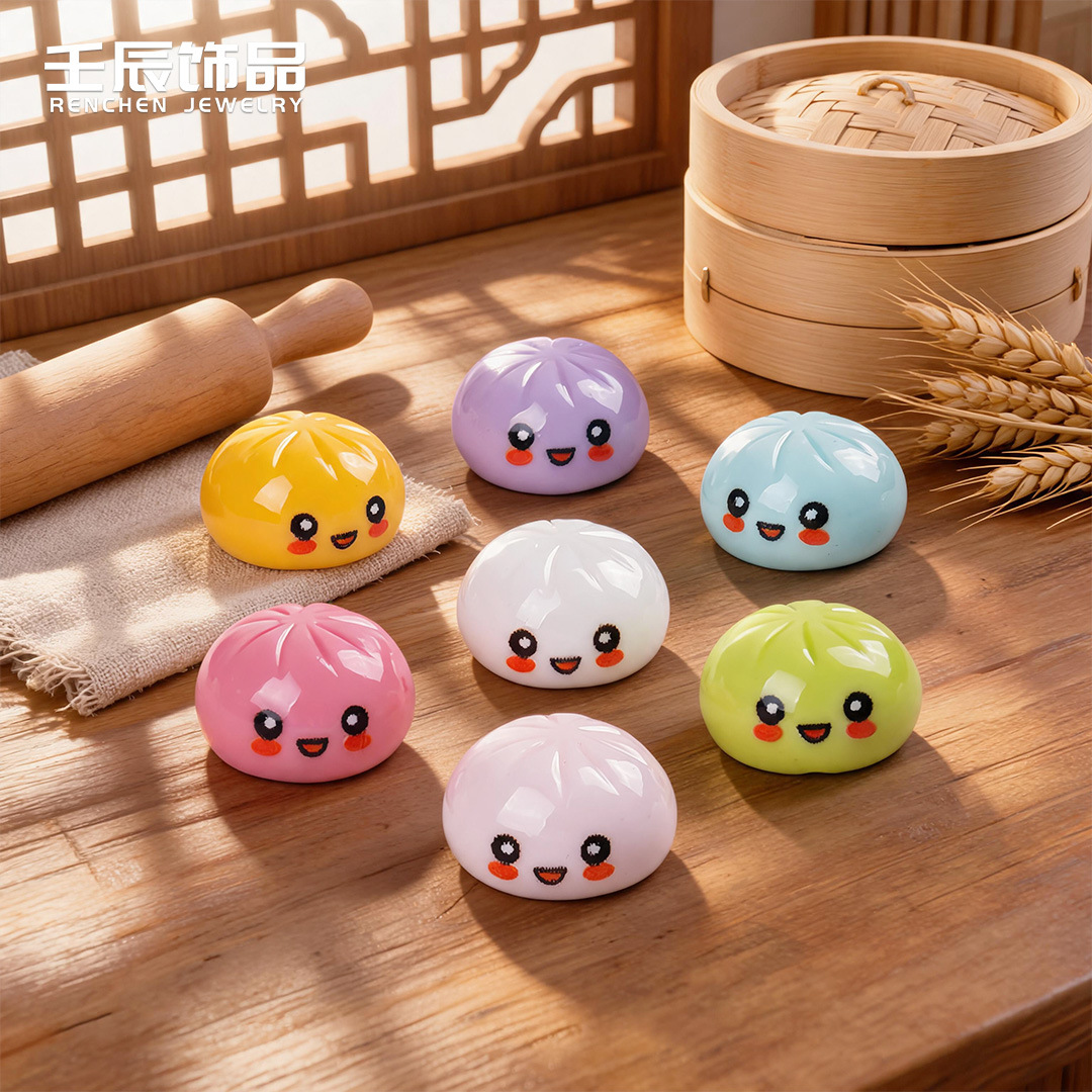 微缩仿真灌汤包子食玩小号卡通桌面迷你树脂发光小摆件车载批发