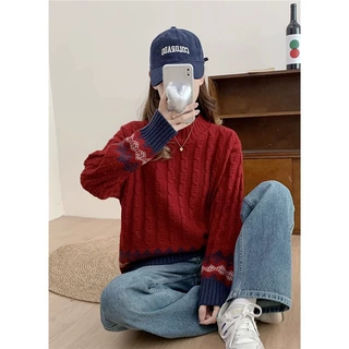跨境高级感超好看加厚半高领毛衣女冬季女款新款秋冬慵懒风针织衫