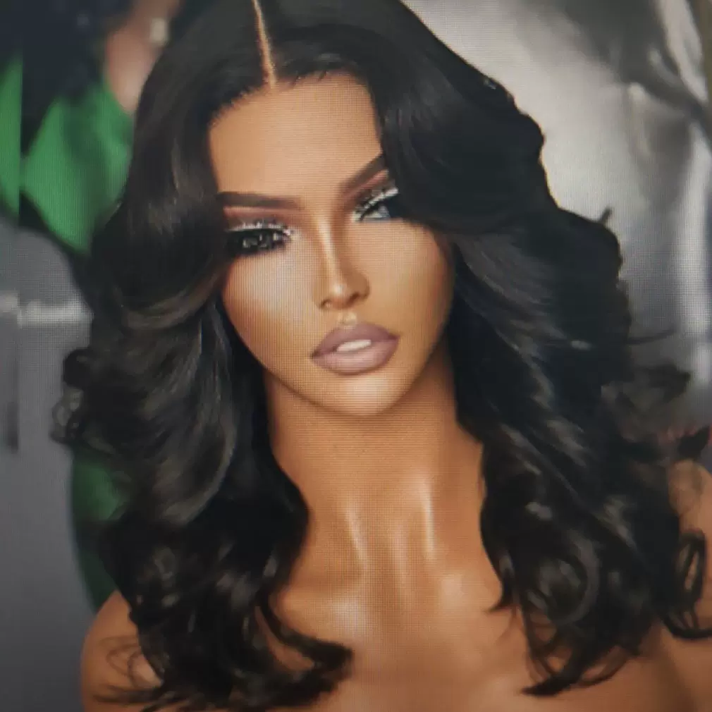 亚马逊新款 欧美女士蕾丝假发 黑色中分短卷发 小卷发 高温丝头套