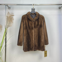 冬季新款水貂皮草女大衣立领中长款紫标裘皮年轻显瘦保暖气质XB08