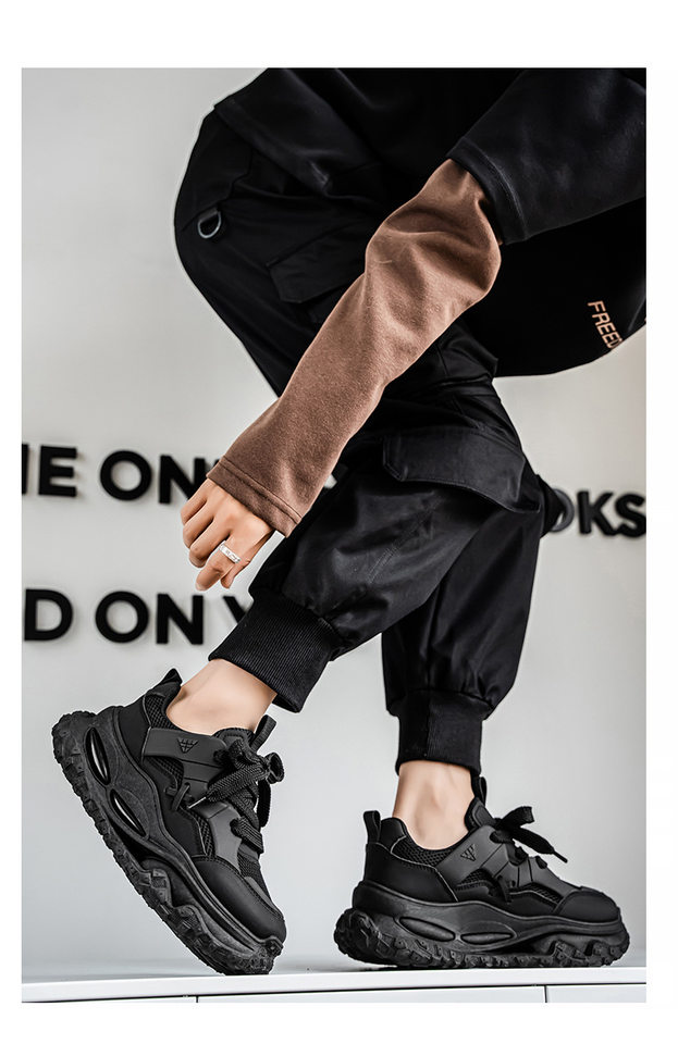 Giày thể thao nam sneaker lưới thoáng khí đế cao su đúc phun, gót thấp 1–3 cm — YC512 màu trắng, YC512 màu đen chi tiết 12