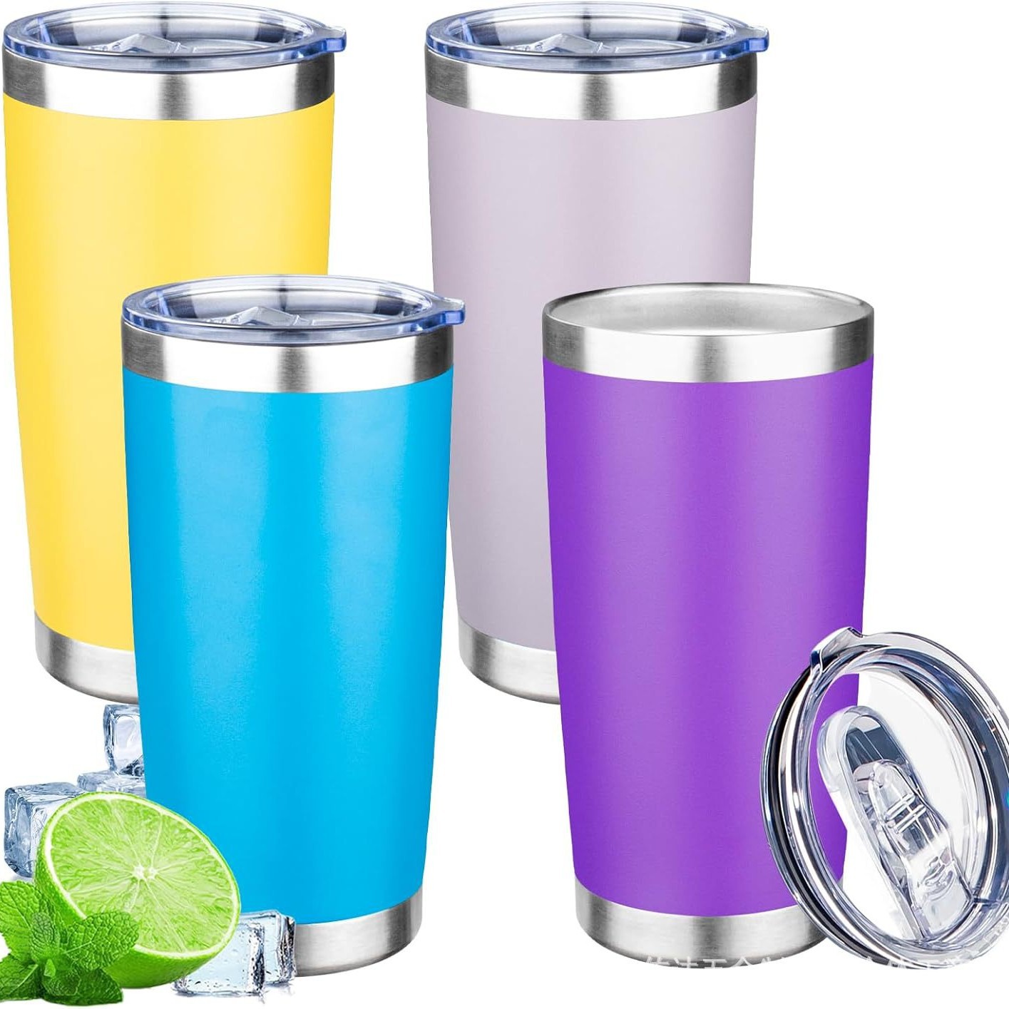 Ventas transfronterizas calientes 304 taza de aislamiento térmico de acero inoxidable de doble vacío de 20oz taza de aislamiento térmico portátil de automóviles de hielo