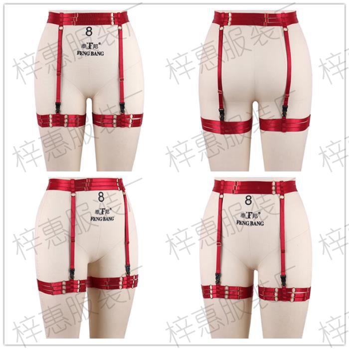 European and American Foreign Trade Temptation Three-point No-take-off Garter Belt One Gothic Sexy Seductive Fun Uniform Underwear