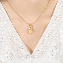 欧美ins风时尚吊牌玻璃彩珠项链时尚百搭小众不掉色耳环首饰套装