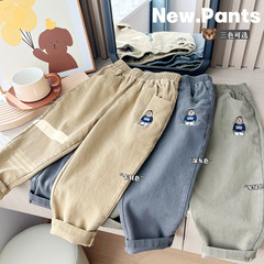 子供服男の子パンツ2025春新作ズボンカジュアルパンツ中型と大きいサイズの子供用秋作業服パンツ
