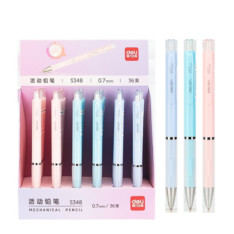 Deli S347/S348 móvil lápiz de dibujos animados simple lindo 0,5/0,7mm lápiz automático para estudiantes de secundaria