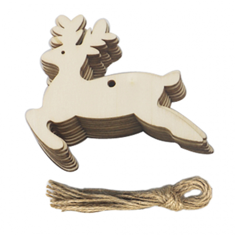 工艺品创意乡村木质圣诞树挂件家居装饰礼品配件圣诞吊饰雕刻木片