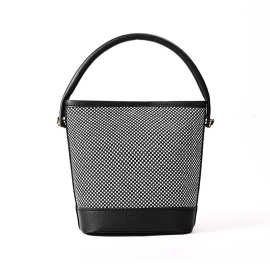 外贸亚马逊欧美东南亚跨境简约拼色水桶包女包