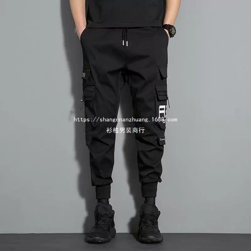 Гаррен брюки мужские корейские тренды повседневные национальные приливы 2024 зимние бархатные функциональные брюки мужские приливы