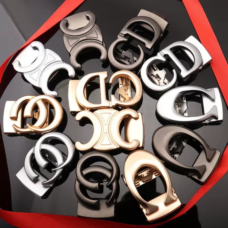 Men's belt, metal trousers, buckle with letters