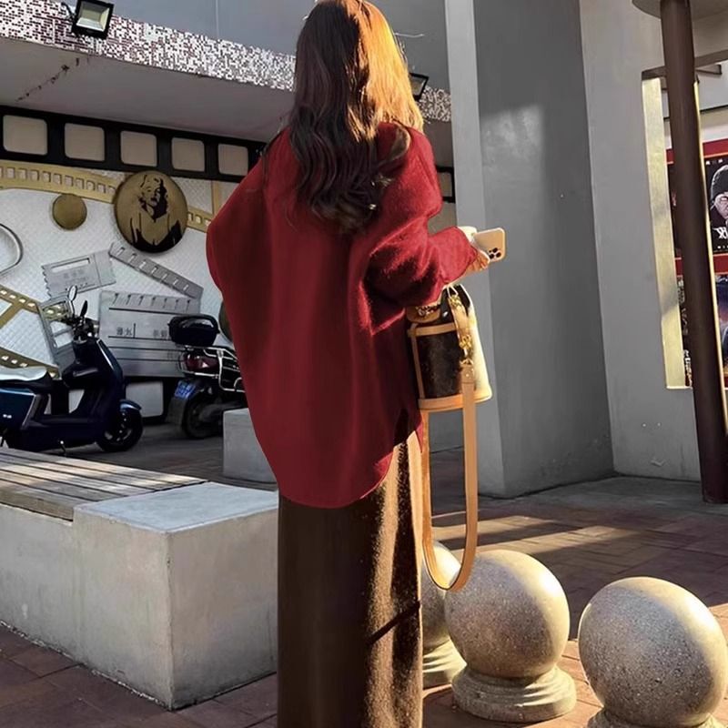 Maternity Suit Autumn and Winter New Style Belly-Covering Sweater for Pregnancy Internet Celebrity Belly-Covering Young and Beautiful Set