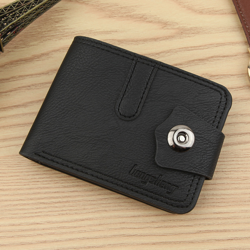 hengsheng 男士新款短款钱包钱夹men wallet批发定制扣子钱包皮夹