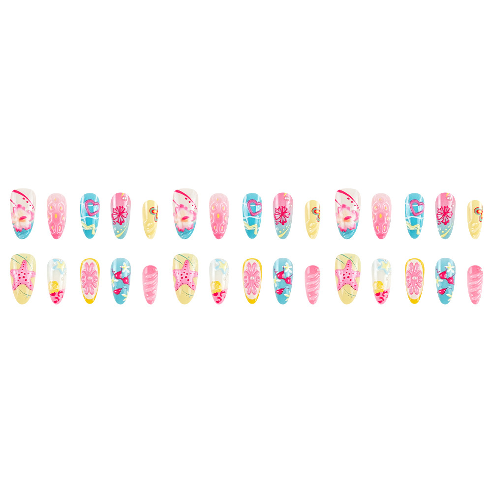 Parche de uñas de dopamina de estrella de mar de verano 30 piezas de chaleco corto fresco pequeño image 6