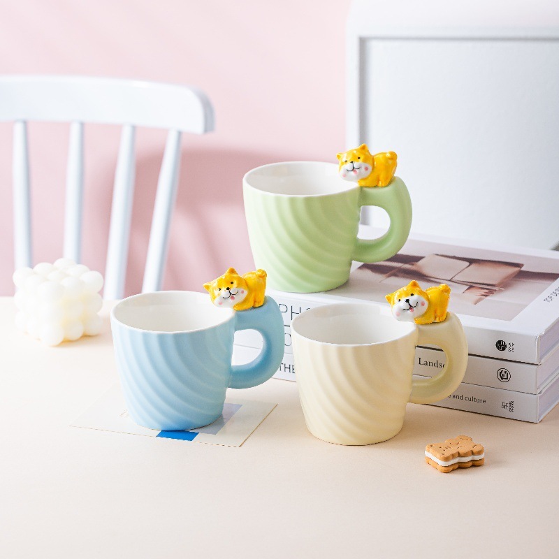 Taza de Cerámica Cachorro, Diseño Exclusivo, Gran Capacidad, para Hogar u Oficina