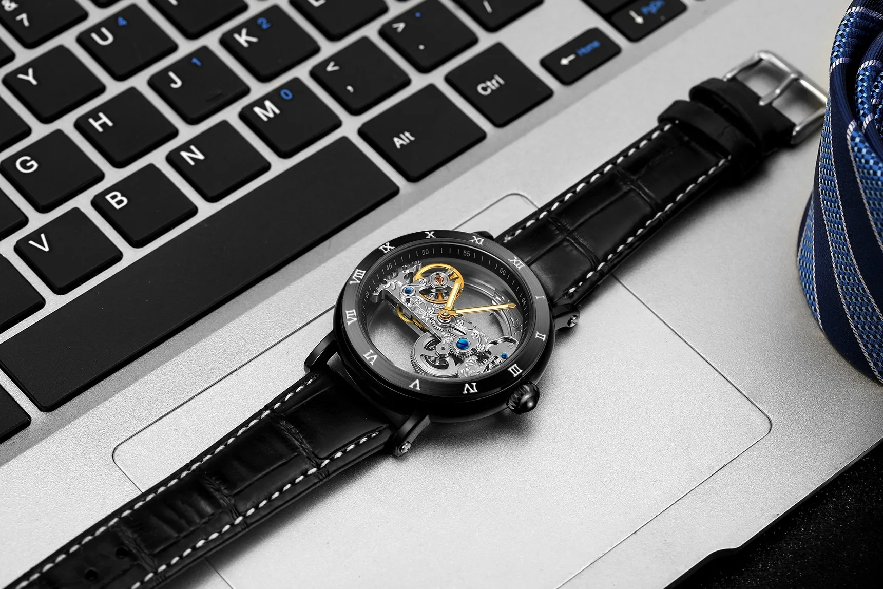 Fusini forsining Fashion Double-sided Hollow Watch Carved Movement Automatic Mechanical Watch_voghion.com